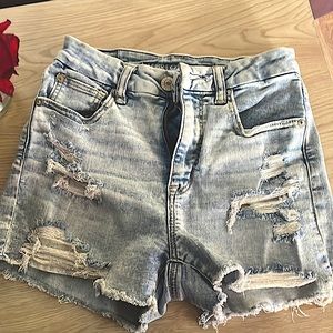 AE light wash denim shorts